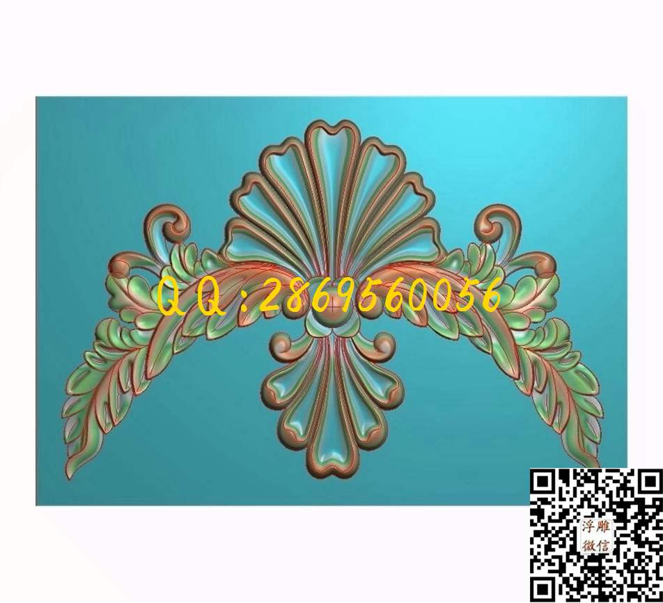 洋花4_欧式木门洋花贴花门上花门芯门楣门板精雕图浮雕图